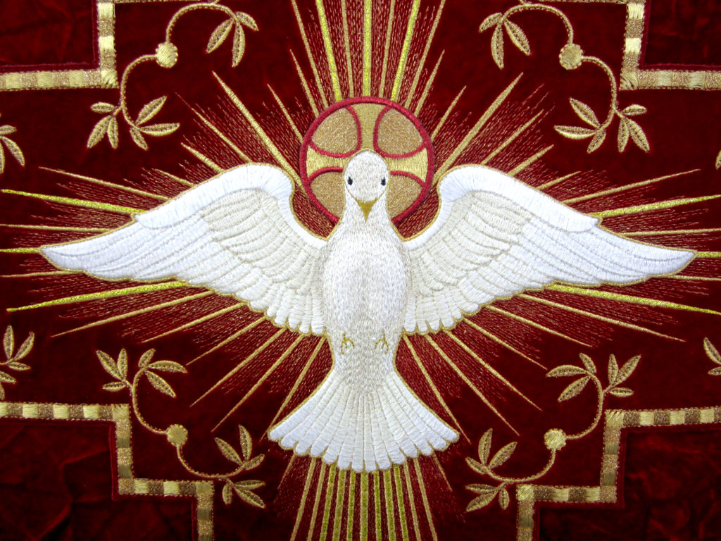 Embroidered Holy Ghost applique