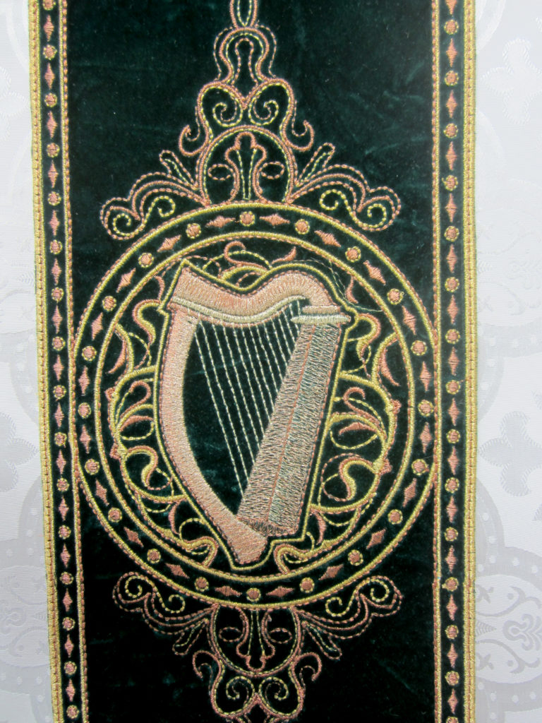 Embroidered Harp - symbol of St. Joseph's Davidic descent