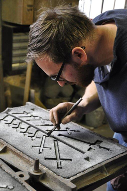 Bancel crucifixes have always been made using a sand casting technique