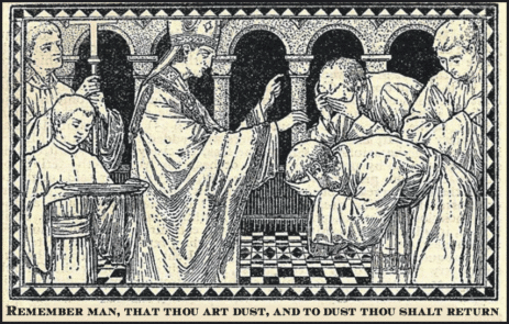 Receiving ashes on Ash Wednesday