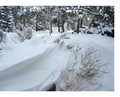 Snow drift on the back porch